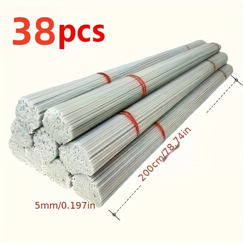 TEMU 38 Pezzi di Supporto in Fibra di Vetro da 5mm - 78,74"/78" Pali Flessibili per /Cetriolo/, Costruzione in Plastica Resistente con Rossi e per