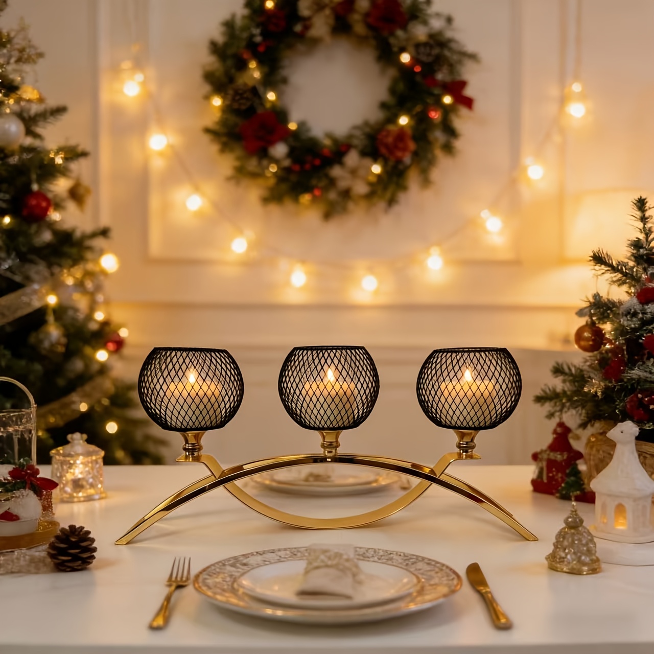 european style wrought iron candlestick dining table retro ornaments romantic candlelight dinner decorations 4
