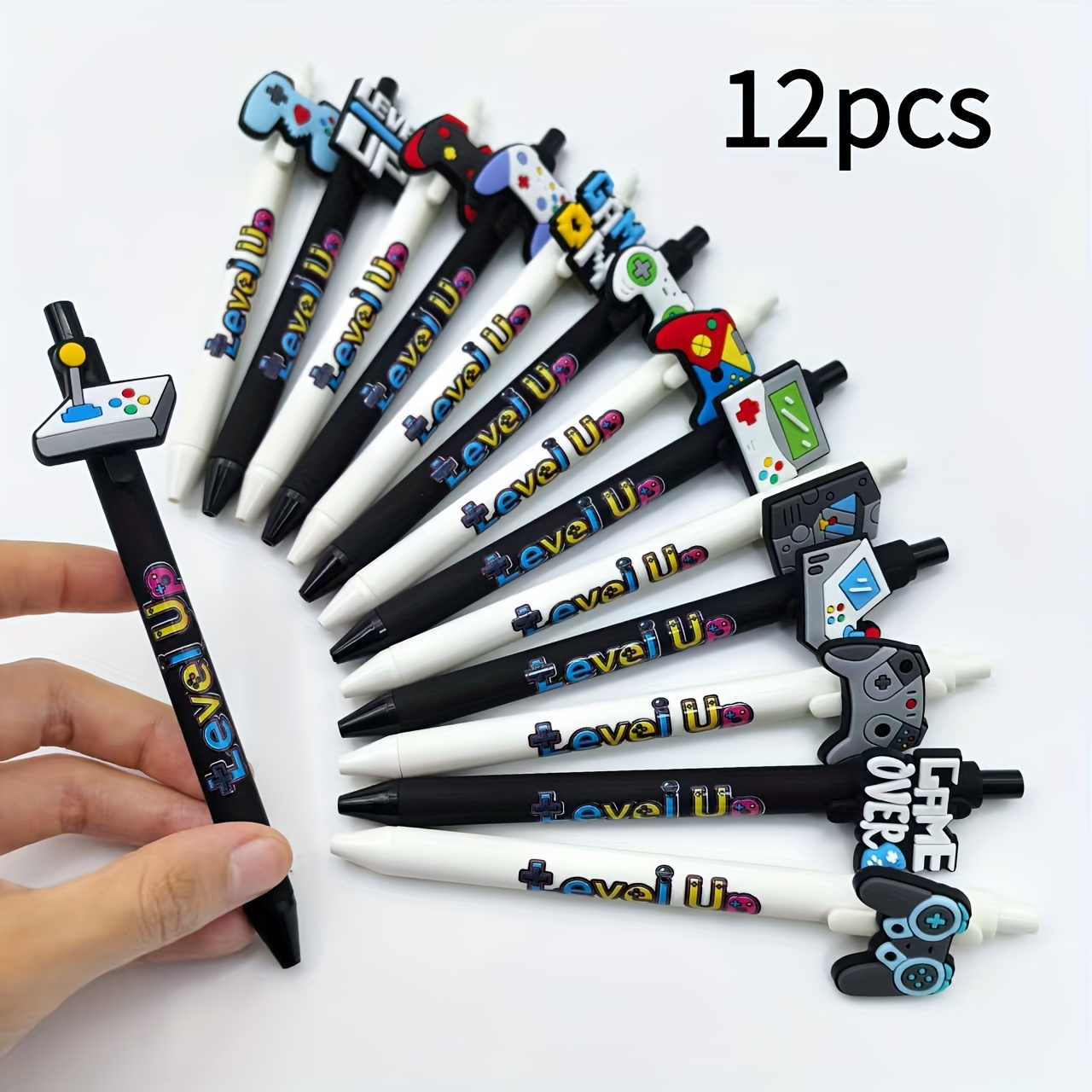 12pcs/20pcs Game Console Theme Click Ballpoint Pens, Game Controller Pattern Click Pens, Gift Pens For Game Enthusiasts