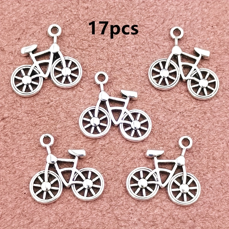 Image of 17pcs Bicycle Charm Pendant, Bohemian Style Jewelry Additions, Handmade Jewelry Making Bracelet, Necklace, Earring Additions 20*19mm