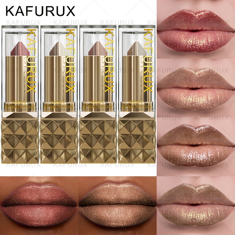 4pcs Pearlescent Lipstick, Matte Lipstick, Two- Lipstick, Waterproof, Lasting Makeup, Sparkle, , Vibrant Colors, Lipstick Pen, Lipstick Stick, Lip Balm, Lip Liner Pen, Lip Gloss, Lip Glaze Not Drying