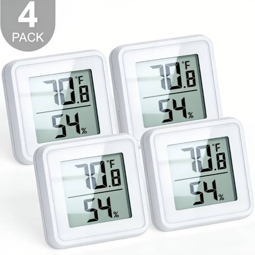 4 pack digital thermometer hygrometer large temperature unit switchable magnetic base stand dual use