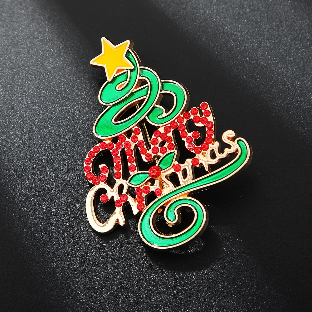 Simple Christmas Tree Brooch, Elegant Holiday Gift