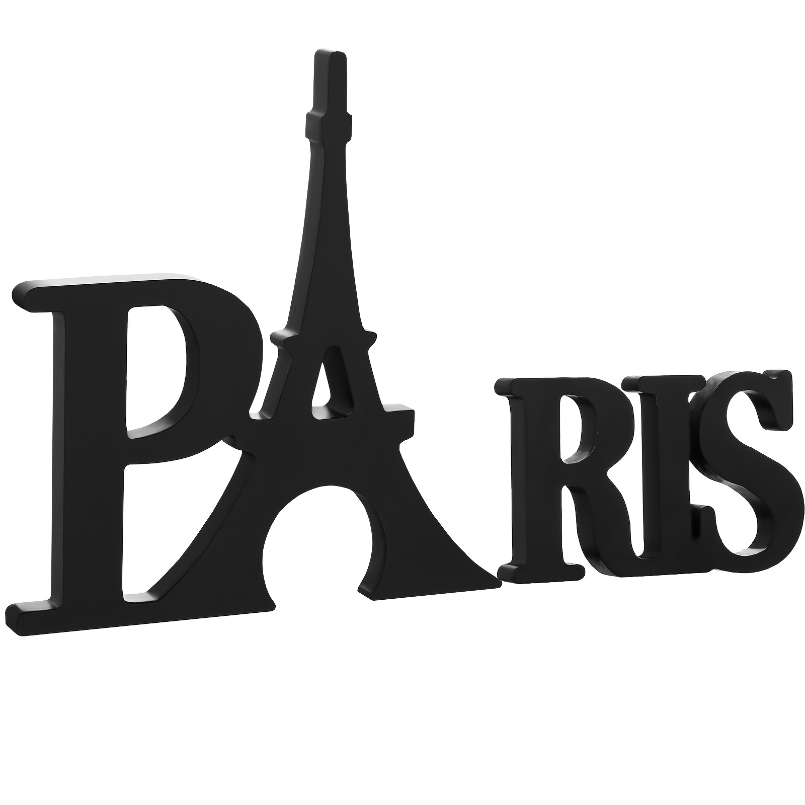 

Room Decor 1 Set Outus Black Wooden & Paris Word Sign, French Themed Bedroom & Home Decor, Office Tabletop Display, Chic Parisian Style Accessory