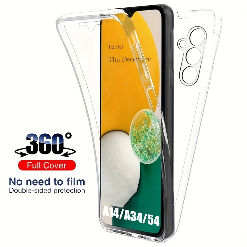 

Tpu Full Cover 360 Degree Protection Case For Samsung Galaxy A54 A34 A14 A24 A25 A04s A53 A33 A23 A22 A32 A12 5g With Soft Pet Front Screen Protector And Hard Plastic Back Shell