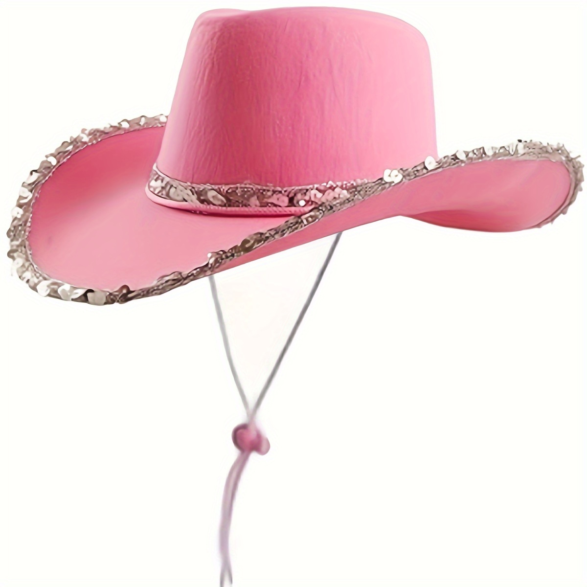 Metallic Baby Pink, Hot Pink Or Blue Space Cowboy Hat By Sequin Souls