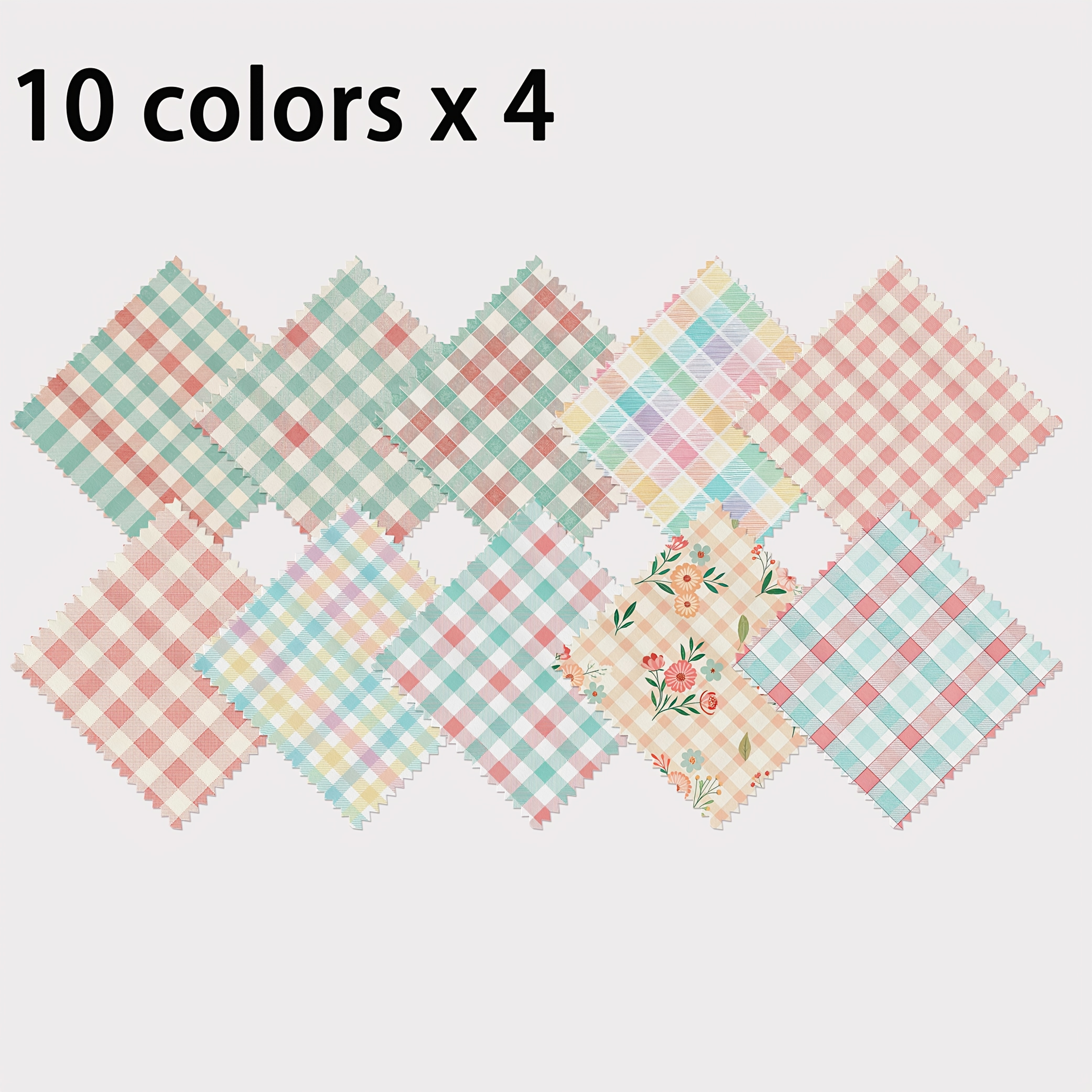 TEMU 40pcs Charm Pack Set, Combed Printed Multicolor And Floral Scatter Patterns, 120g Polyester Fabric For Handmade Diy, Rich , Texture, And Style