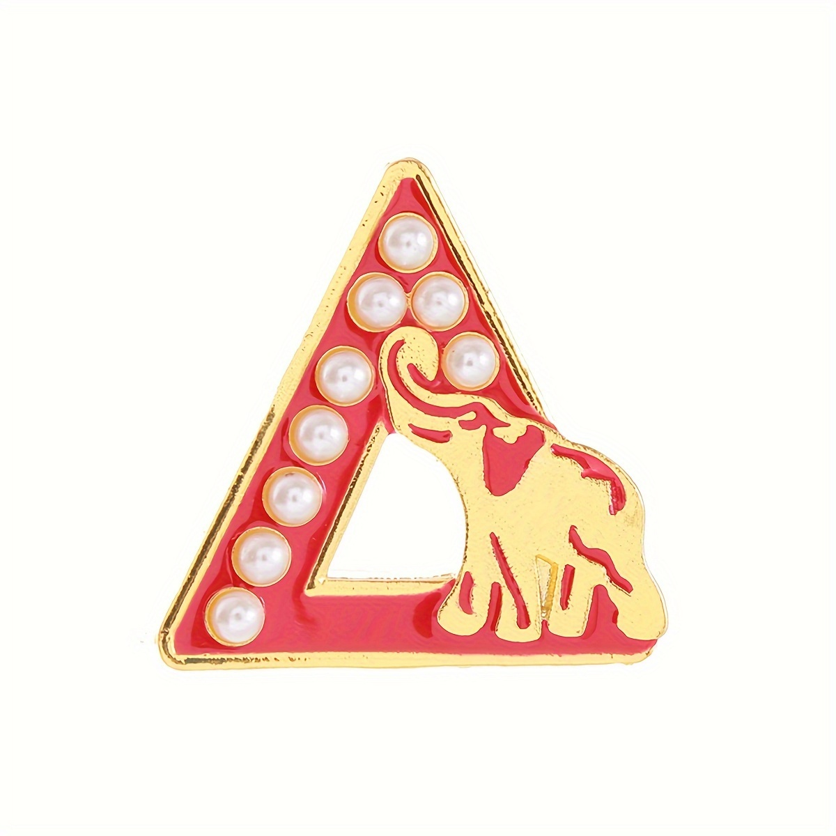

Elegant Red Triangle Elephant Brooch With Faux Pearls - Alloy Lapel Pin For Women, Perfect For Parties & Gifts Elephant Jewelry Elephant Necklace
