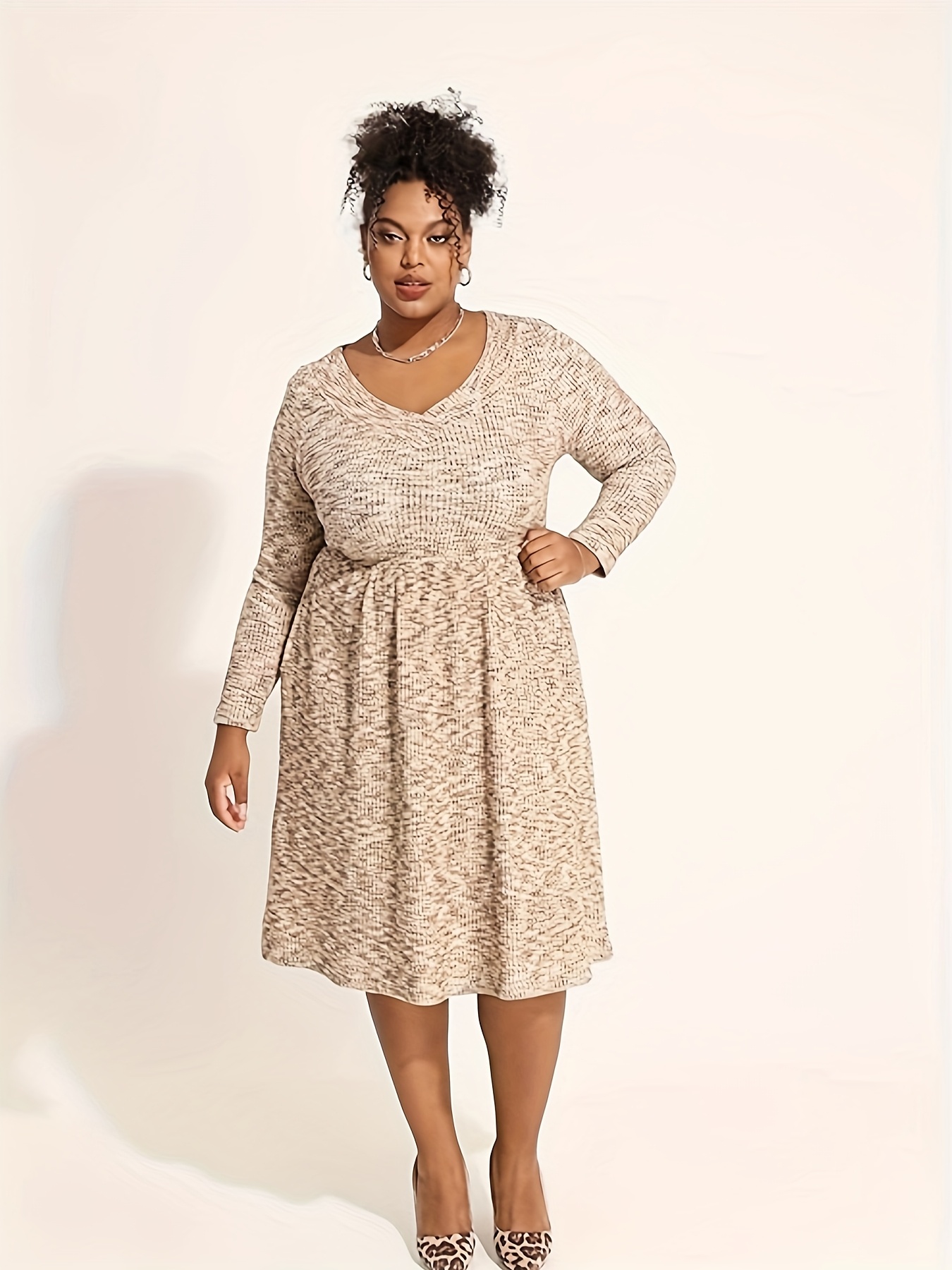 empire waist sweater dress plus size Plus Size Aneesah 2Pc Sweater Tank Dress main image 1