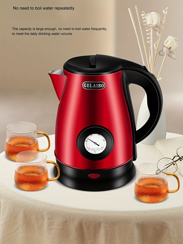 GELAIBO 1.8L Голям електрически кана | Дисплей за температура с указател в реално време, бързо варене, автоматично изключване, защита от варене без вода, неръждаема стомана