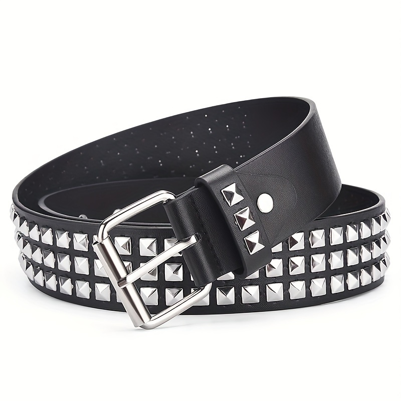 Image of 1pc European Square Bead Rivet Belt Metal Pyramid Punk Strap Accessory