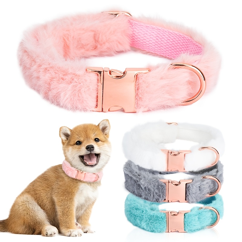 

Winter Dog Collar With Adjustable Strap And Alloy - Soft, Warm Polyester Pet Accessory