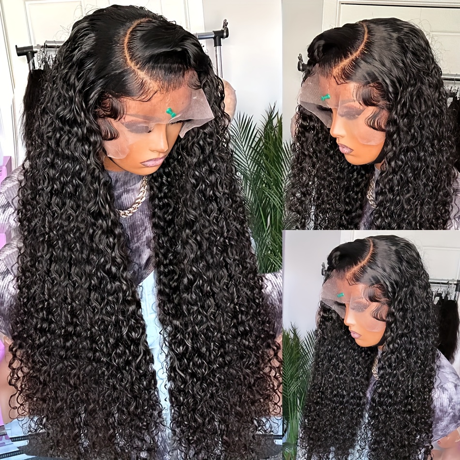 Curly 13x6 Hd Lace Frontal Human Hair Wig Deep Wave Temu