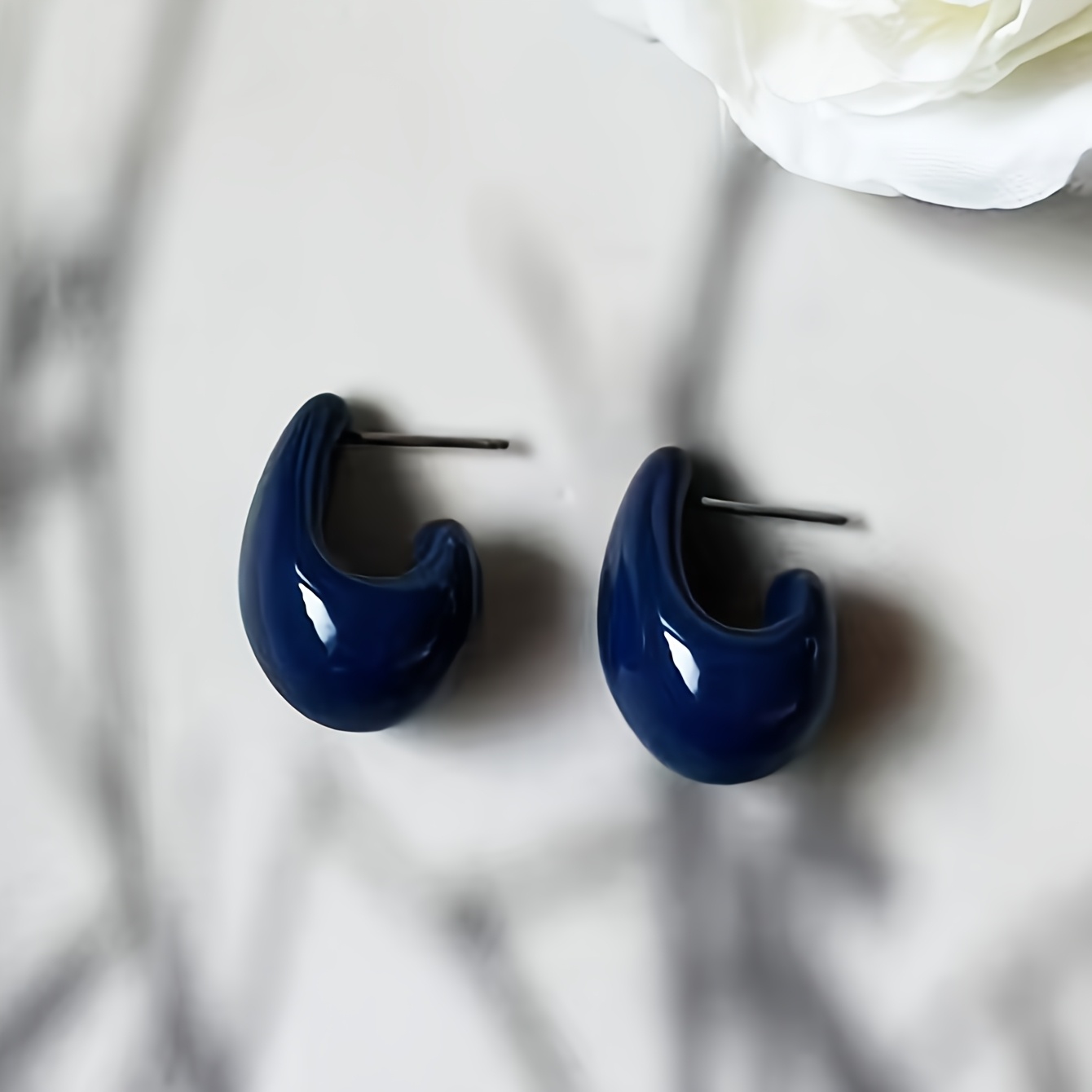 TEMU Un par de aretes de espiga de estilo francés con esmalte de , estilo japonés y coreano, disponibles en varios colores, diseño versátil