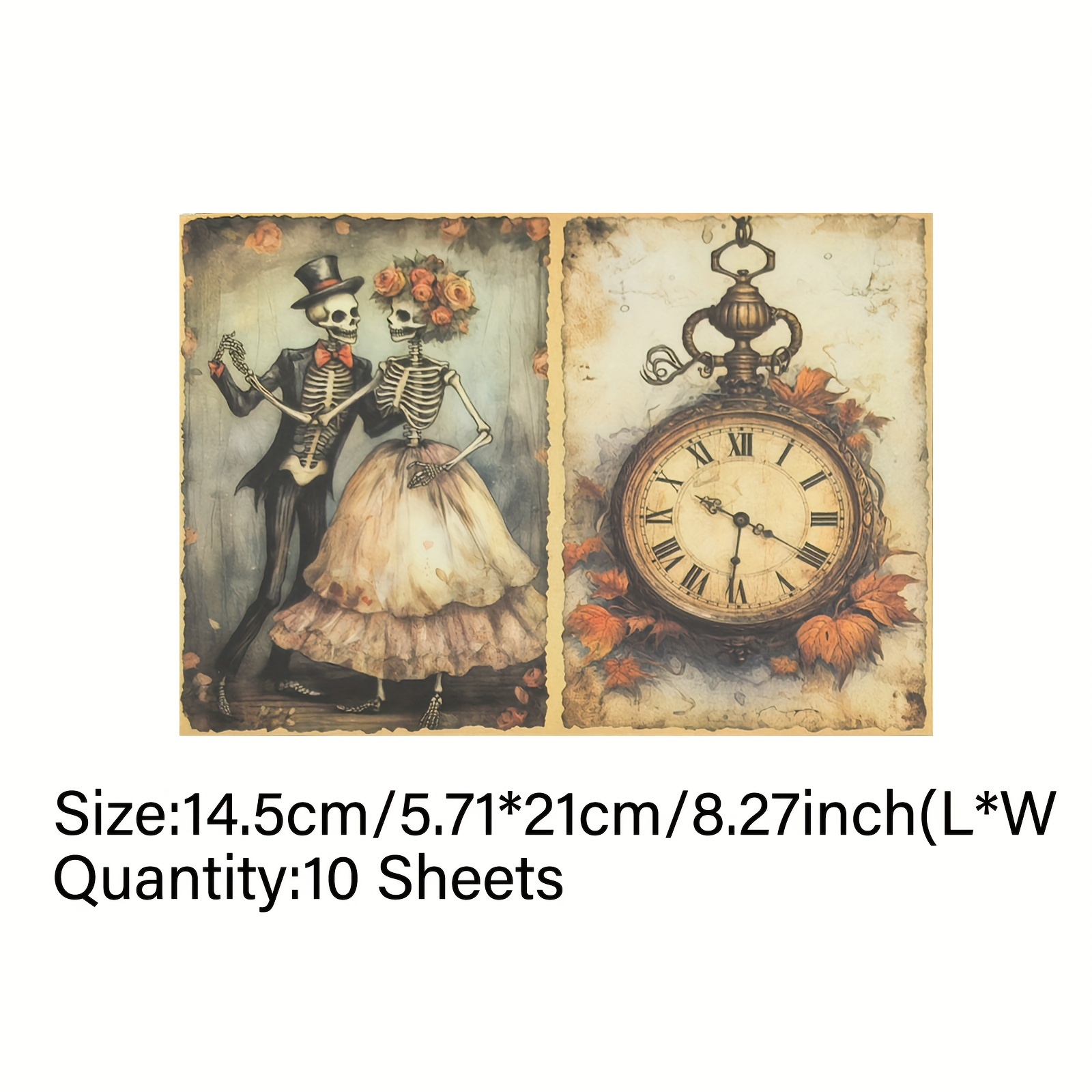 Vigus10 Halloween Skeleton Haunted House Description Scrap Diary Magazine A5 Size Craft Paper