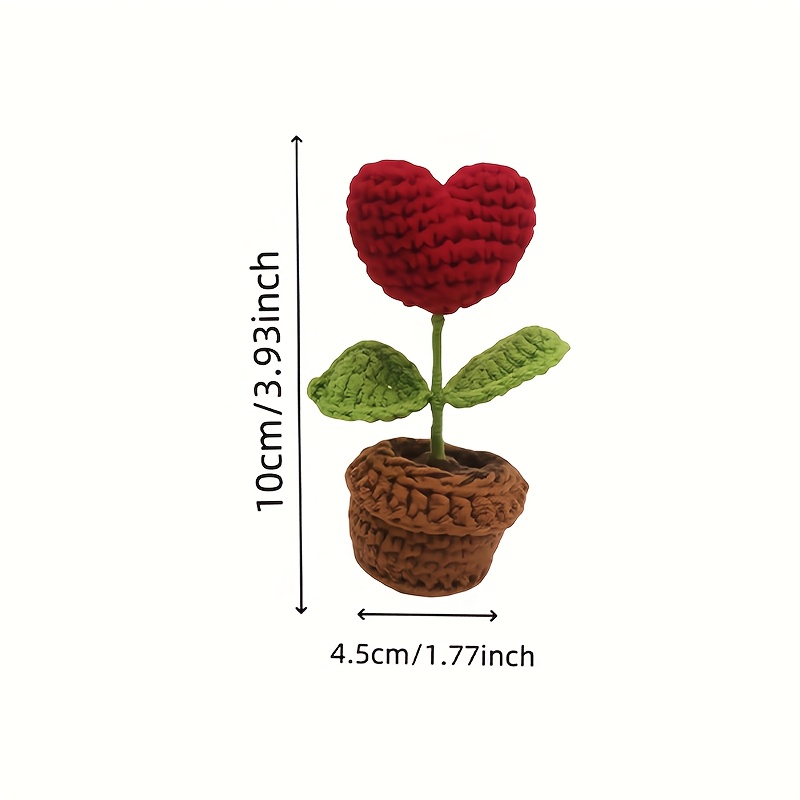 E-shop [Künstliche Blume] . Valentinstagsgeschenk Herzförmige Topfpflanze, handgewebte künstliche Blumendekoration, kleine Wohnaccessoire, mit