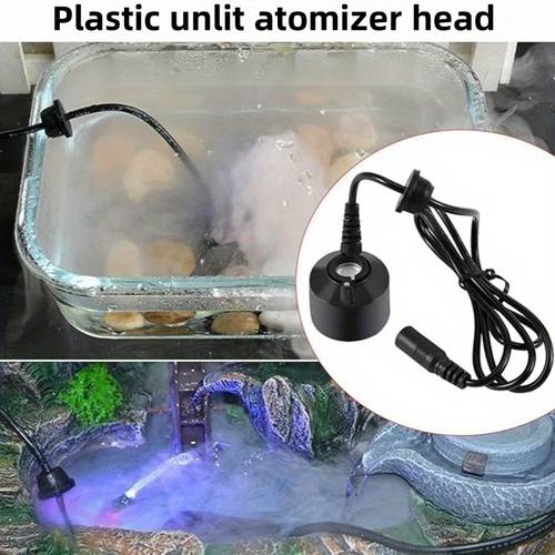 1pc Plastic Lightless Soundwave technology Fog Generator Water Source Pond Atomizer Air Humidifier Easy to Operate Fish Tank Rockery Water Ornament Bonsai Fogger, Mini Fog Maker, Water Feature Decor, Bonsai Humidifier, Lightless Operation, Minimalist Decor, Energyefficient Device, Reliable Performance, Air Moisturizer, Plant Lovers, Aquarium Hobbyists