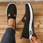 breathable lightweight hollow out sneakers for women slip on casual shoes with embroidery detailing plus size upper md sole for outdoor walking woven texture footwear