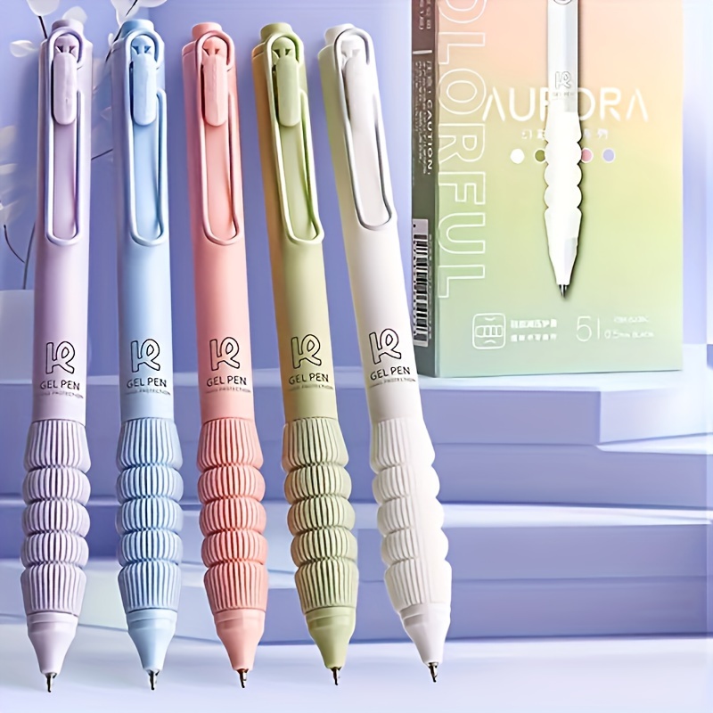 

5pcs Quick-drying Gel Pen With 0.5mm Line Diameter And For Office, Learning, And - And Refreshing Color