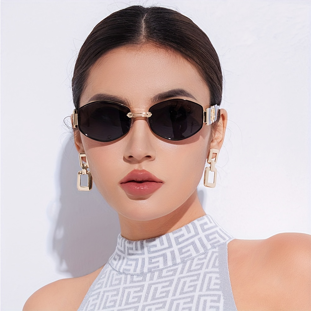 

Vintage Oval Sunglasses For Women And Men, Hexagonal Golden Sunglasses, Retro Shades For Uv Protection.