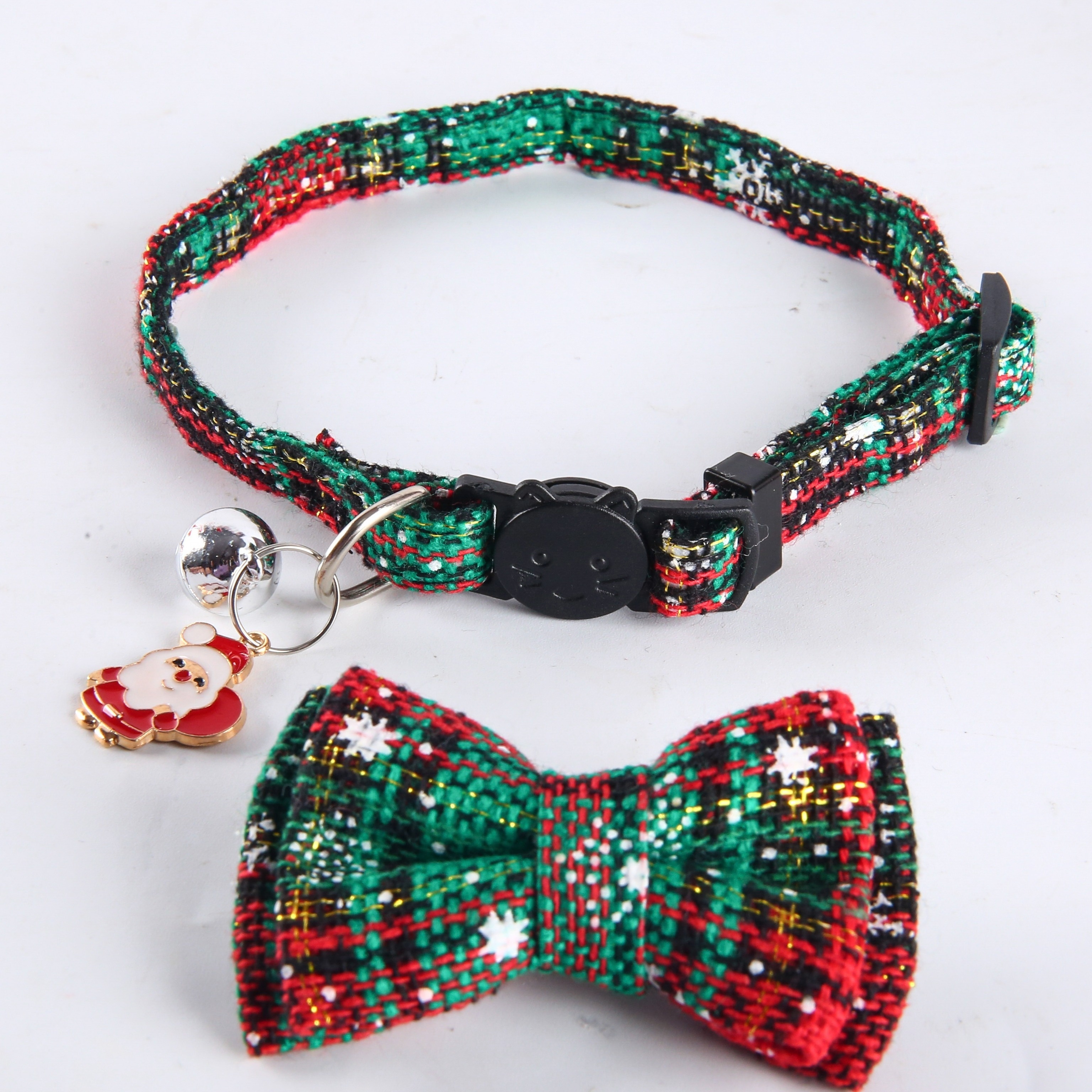 TEMU 1pc, 5pcs Detachable Cat Collar And Bow, Adjustable Christmas Pattern Dog Collar Cat Necklace Kitten Accessories