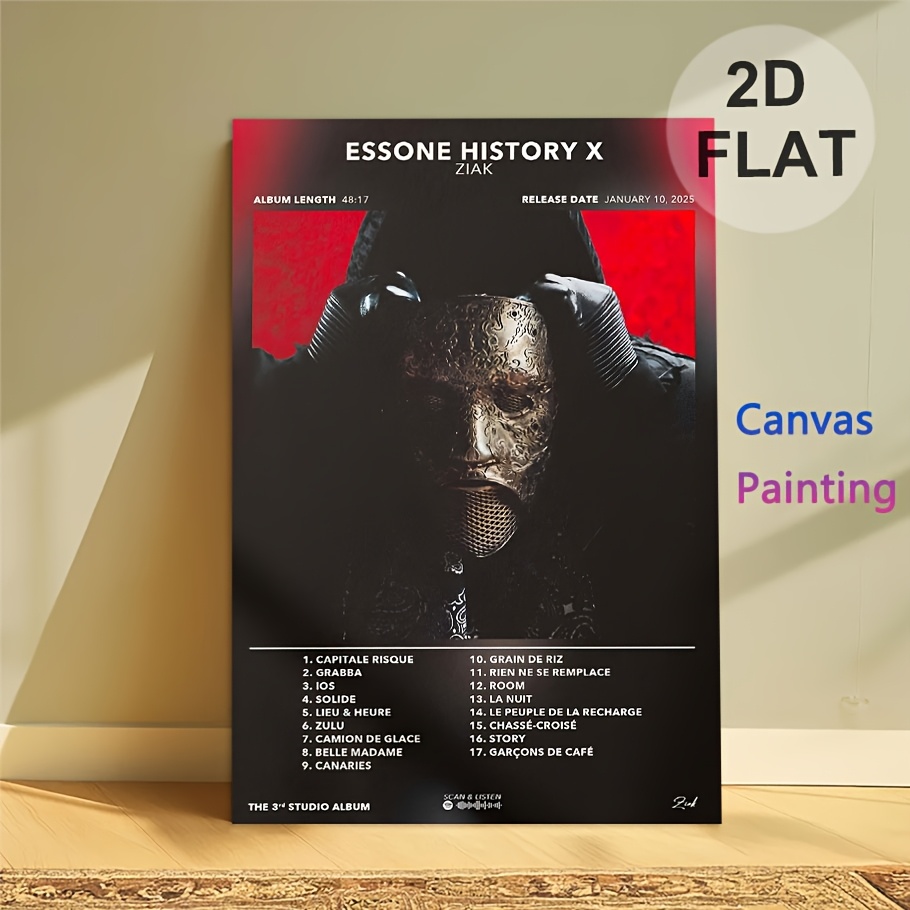 2d flat   album poster french rapper   retro rap album wall decor suitable for home decor valentines day gifts indoor outdoor use unframed canvas painting poster for women men 2d flat