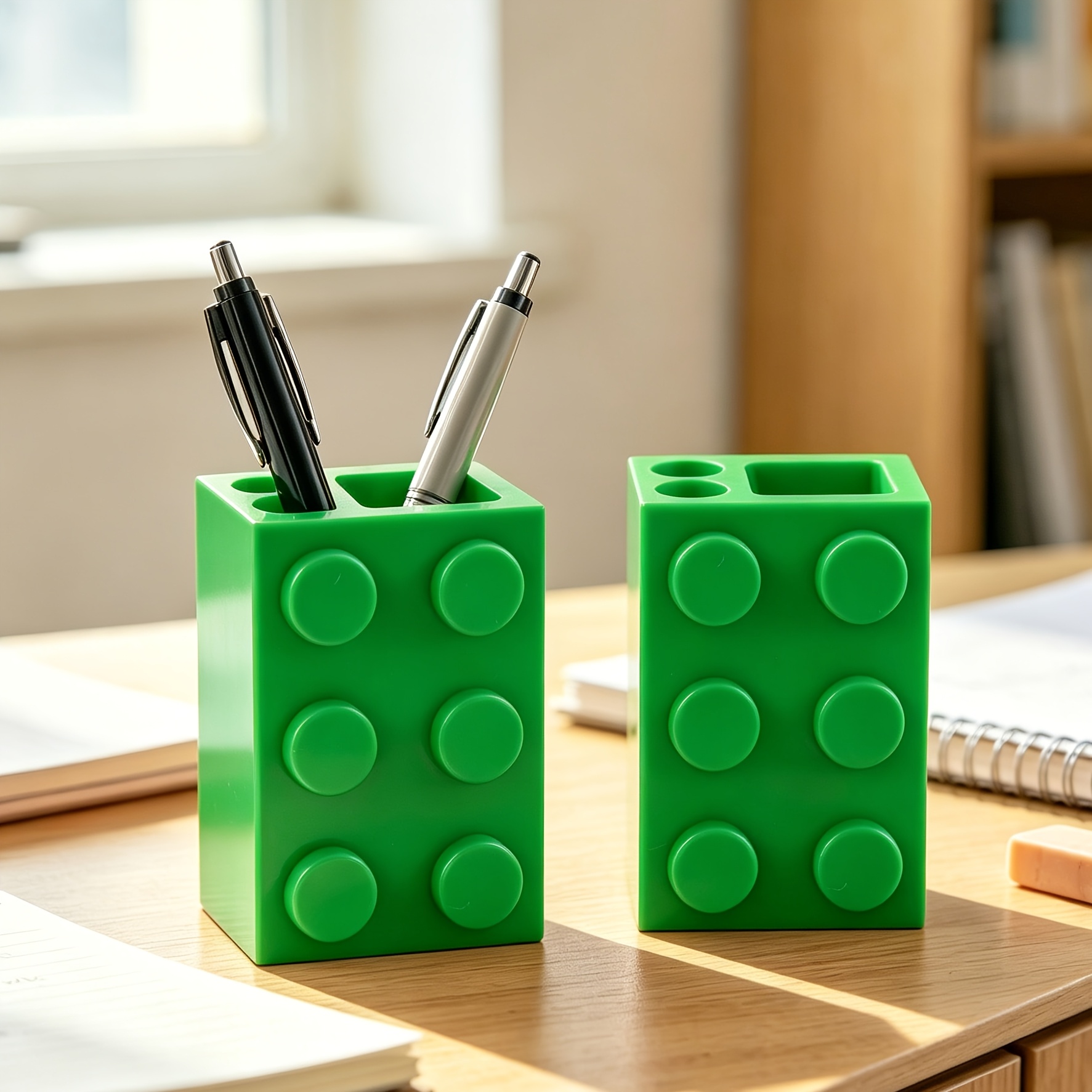 Top pick1pc Creative Building Block Style Pen Holder/Toothbrush Stand, Living Room/Kitchen/Bathroom Countertop Organizer, Stackable Toothpaste and Accessories Storage Rack, Suitable for Placing Desktop Tools Like Pens, Pencils, and PaintbrushesOpen in new tab.