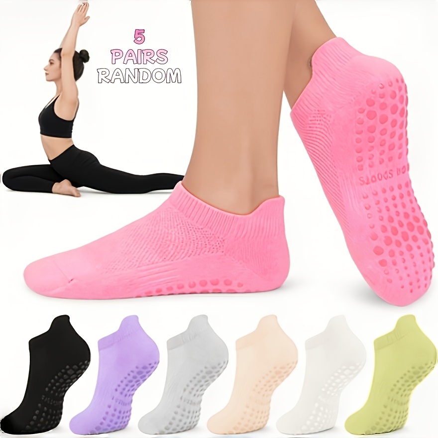 TEMU 5 Paires de Chaussettes Aléatoires pour Femmes, Polyvalentes pour Course, Fitness, Yoga, Pilates, , Chaussettes de Sport Variées, Chaussettes