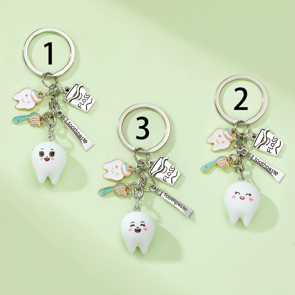 

Cute Resin Tooth Keychain - Fun Dental Health Reminder, Backpacks, Handbags & Car Keys - Unique Gift Idea