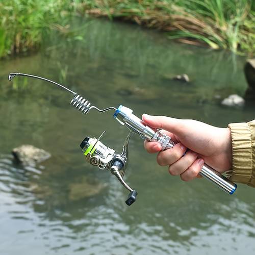 1pc super small mini ice fishing rod fishing rod winter fishing rod set ice fishing tackle set