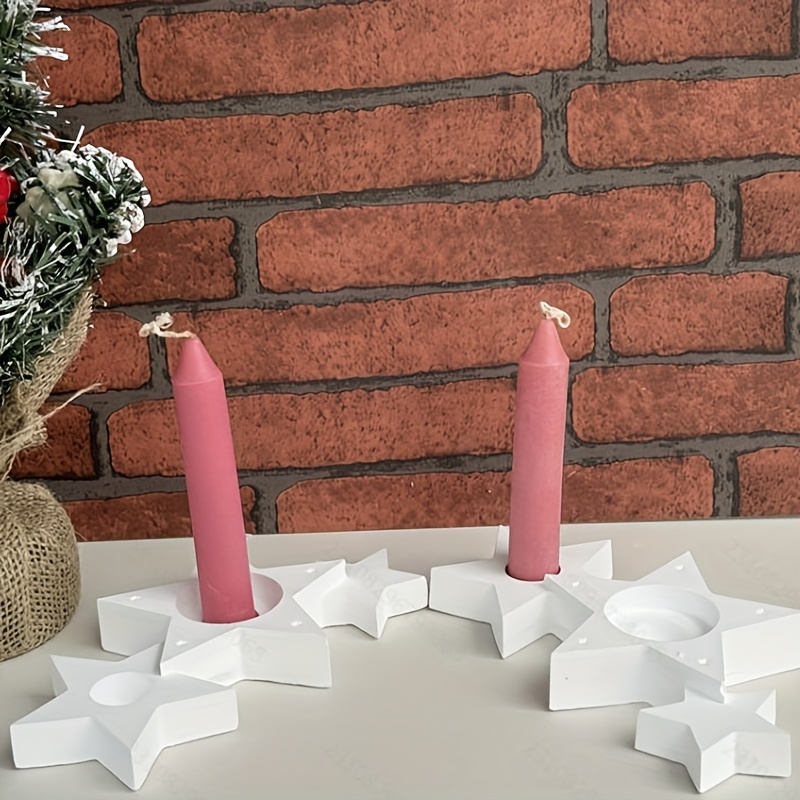 Five-pointed Holder Gypsum Silicone Base Aromatherapy Candle Holder Silicone Mold Making Gypsum, Cement, Resin Casting Mold, Gifts