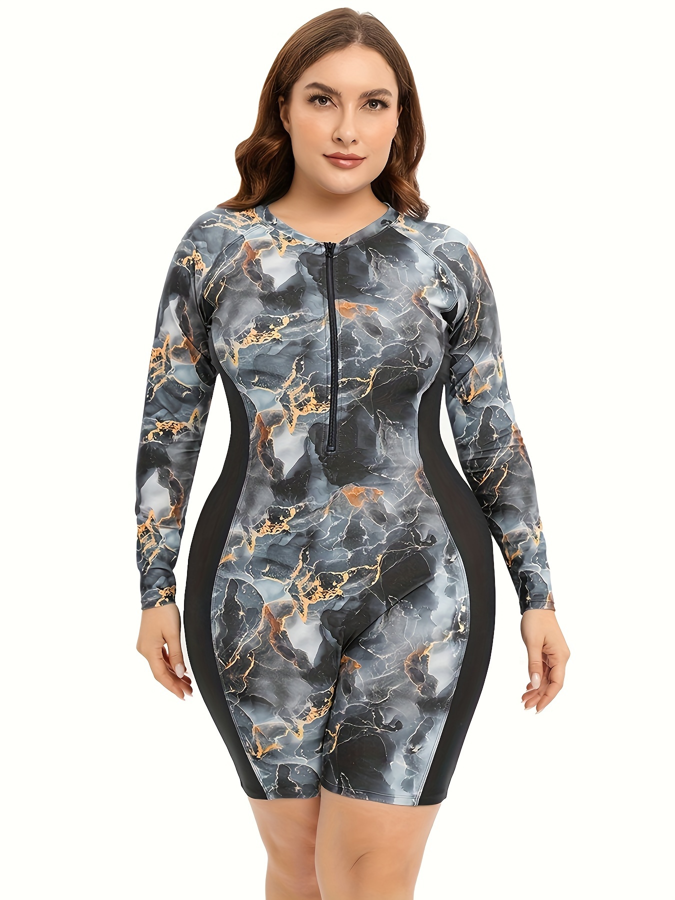 plus size floral print zipper long sleeve Temu Australia