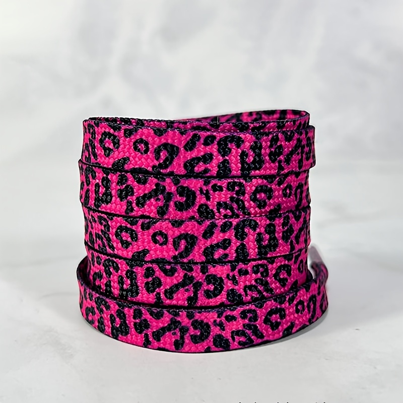 TEMU 2pcs Set Of Leopard And Snake Print Shoelaces, Trendy Vintage Flat Shoelaces, Compatible With Canvas Shoes, Skate Shoes, And Sneakers. Unique