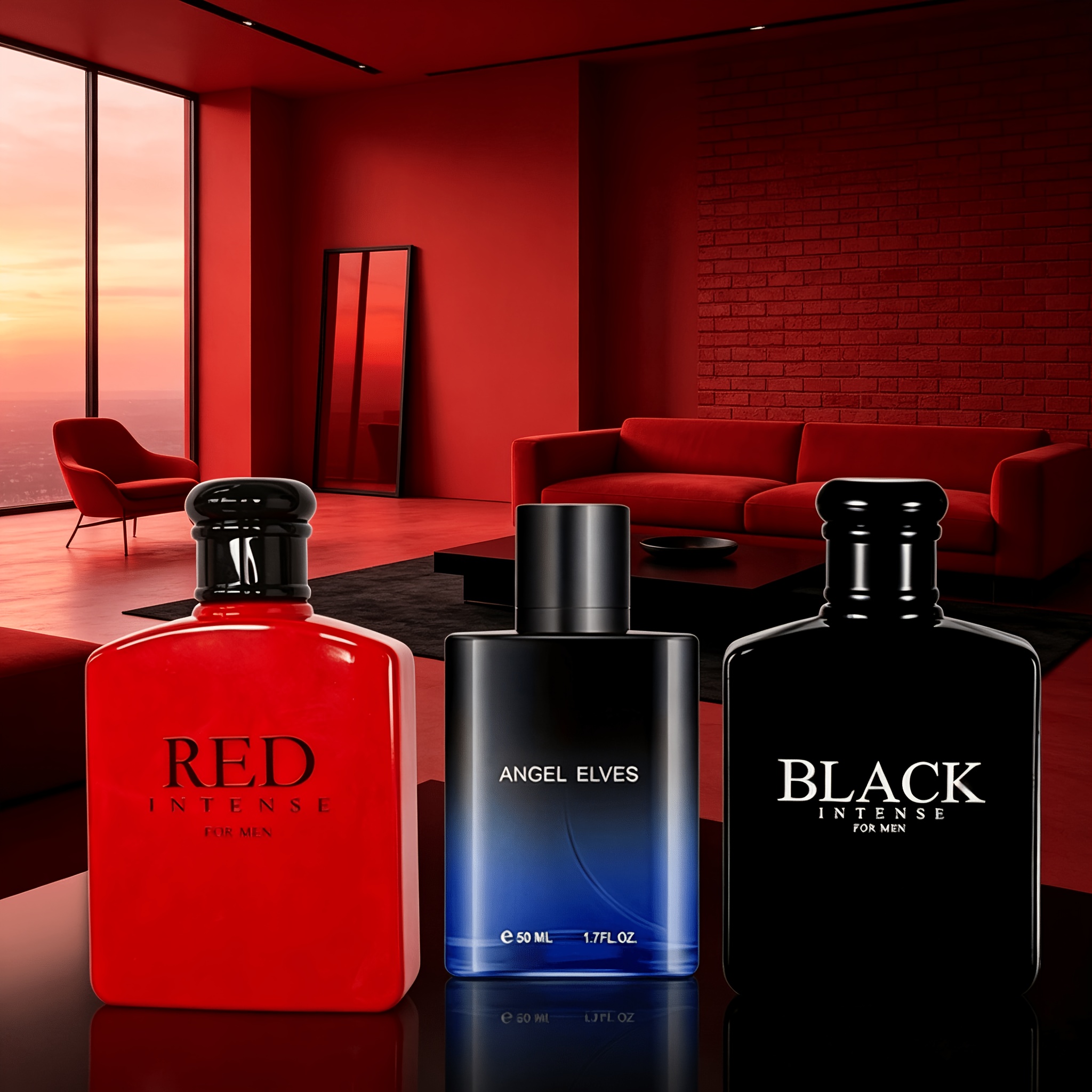 Image of [3pcs Set + Boos Gradient Set] Hair & Body Dual Use Red 100ml (citrus Fruity) + Black 100ml (fruity ) + Boos Blue 55ml (spicy ) | Triple Style Long-lasting Fragrance Aura (romantic Gift For Boyfriend