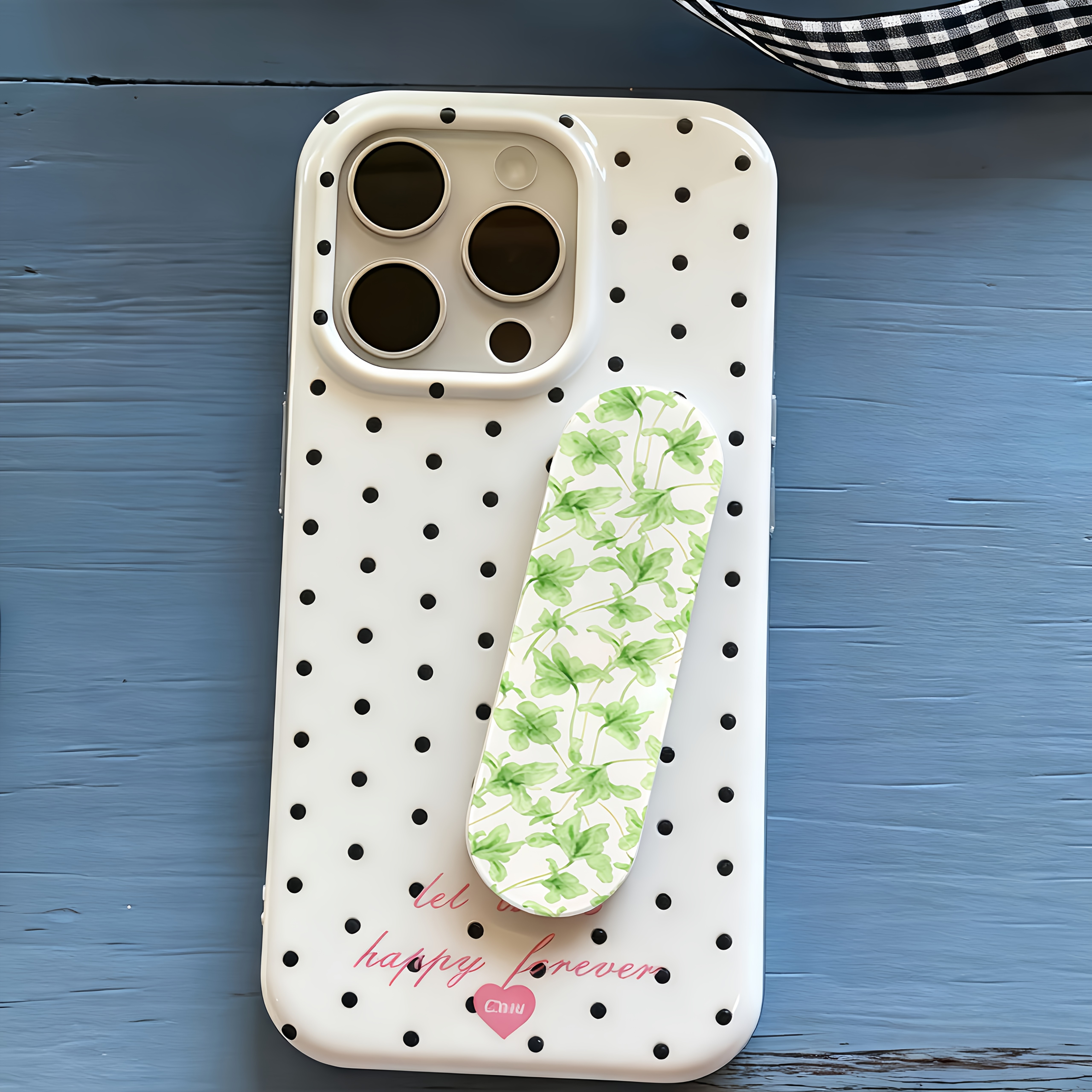 Aqua Vine Shadow Design Sticky Note-Compatible Phone Holder