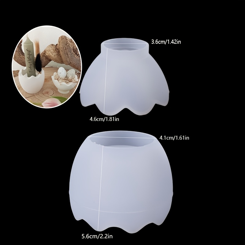 Dnejiu Eggshell Mold With Lid - Compatible For Diy Resin, Wax, Concrete & Plaster Crafts - Realistic Egg Molds For Candle Making, Succulent Planters, Epoxy Resin Art - Irregular Egg Shape