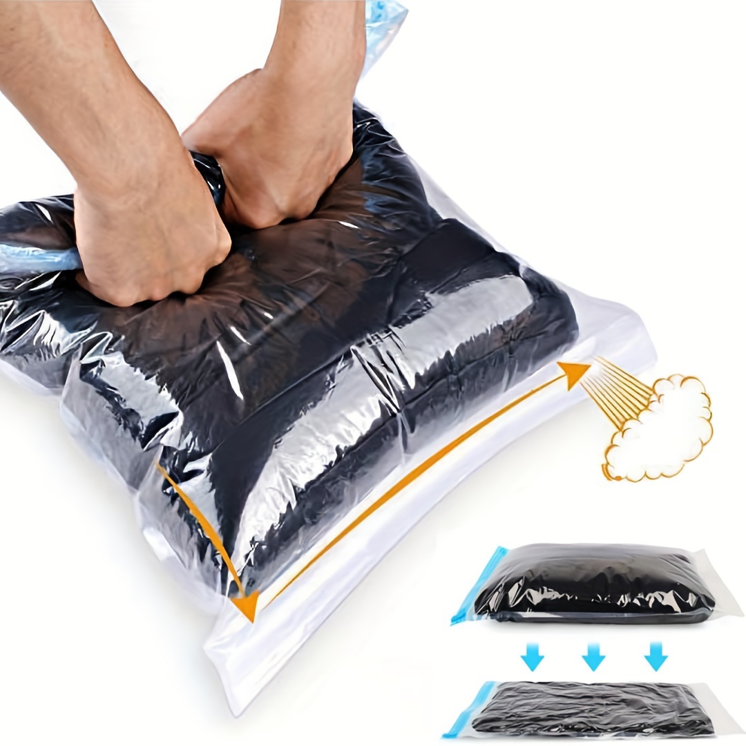 

10pcs Vacuum Storage Bag, Portable Plastic Travel Bag Clothes Storage Bag, For Blankets, Bedding, Clothes, Quilts, Duvets, Ideal Home Supplies, Storage Essentials
