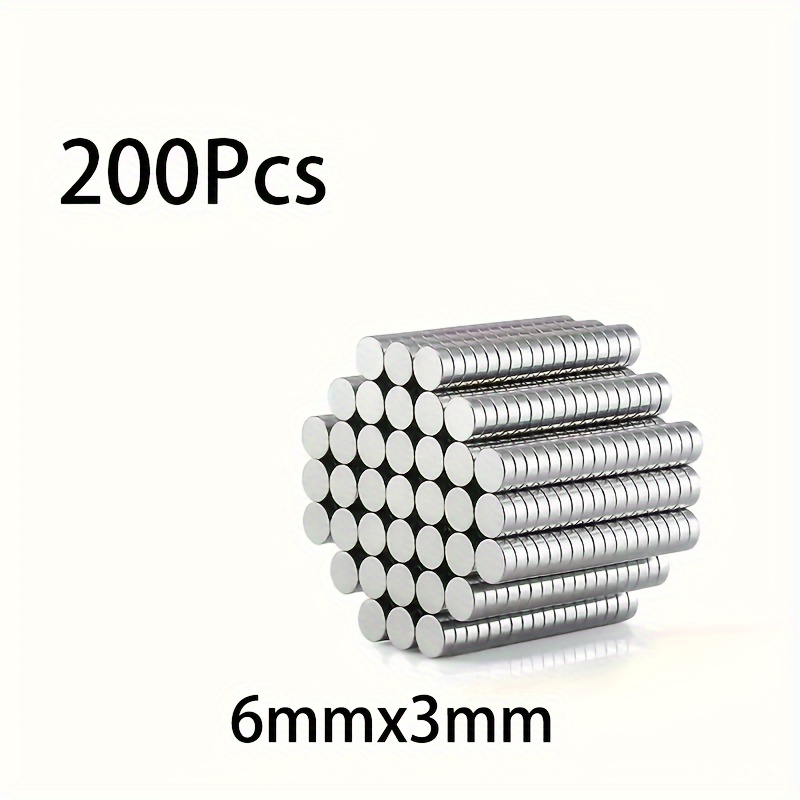 

200pcs 6mmx3mm Disc Bulk Neodymium Magnet Round Magnet Is Suitable For Whiteboard, Photo, Sticker, Etc. - Ideal For Kitchen, Office And Home Decoration