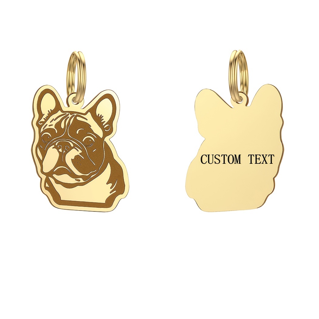 

Custom French Bulldog Id Tag Keychain - Personalized Stainless Steel Pendant With Name & Address, Cute Fashion Accessory For Men Dog Tag Necklace For Men
