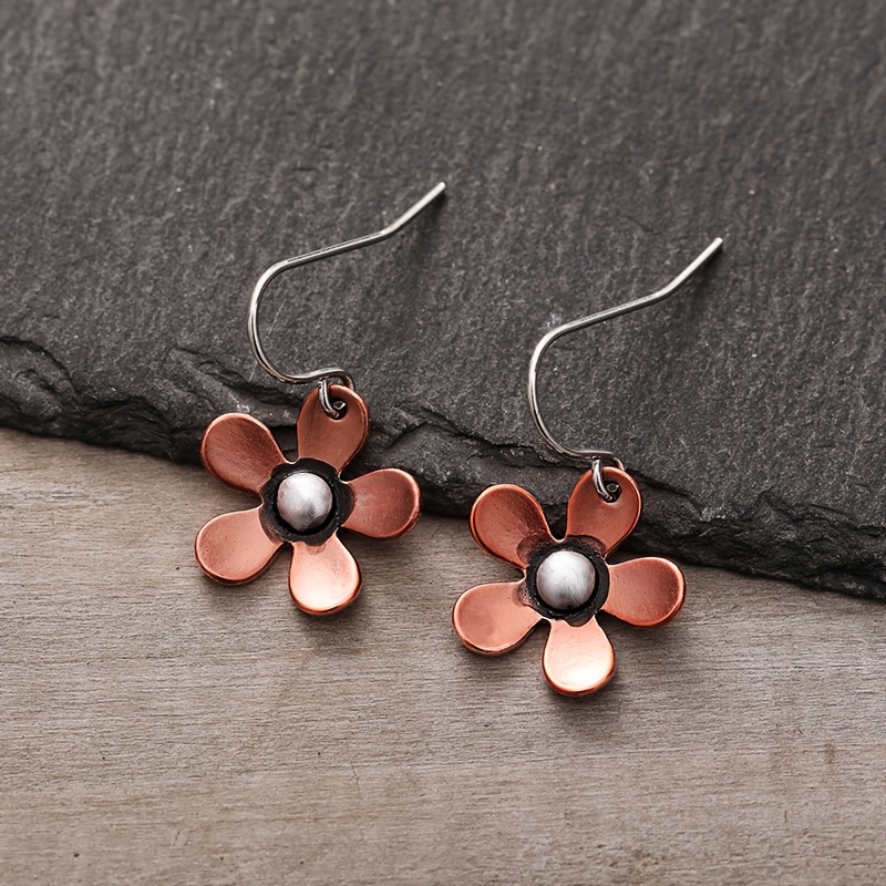 E-shop Retro Bohemian Blumenohrringe Elegante Hakenohrringe für Damen Party Urlaub Süße Blumen-Ohrringe