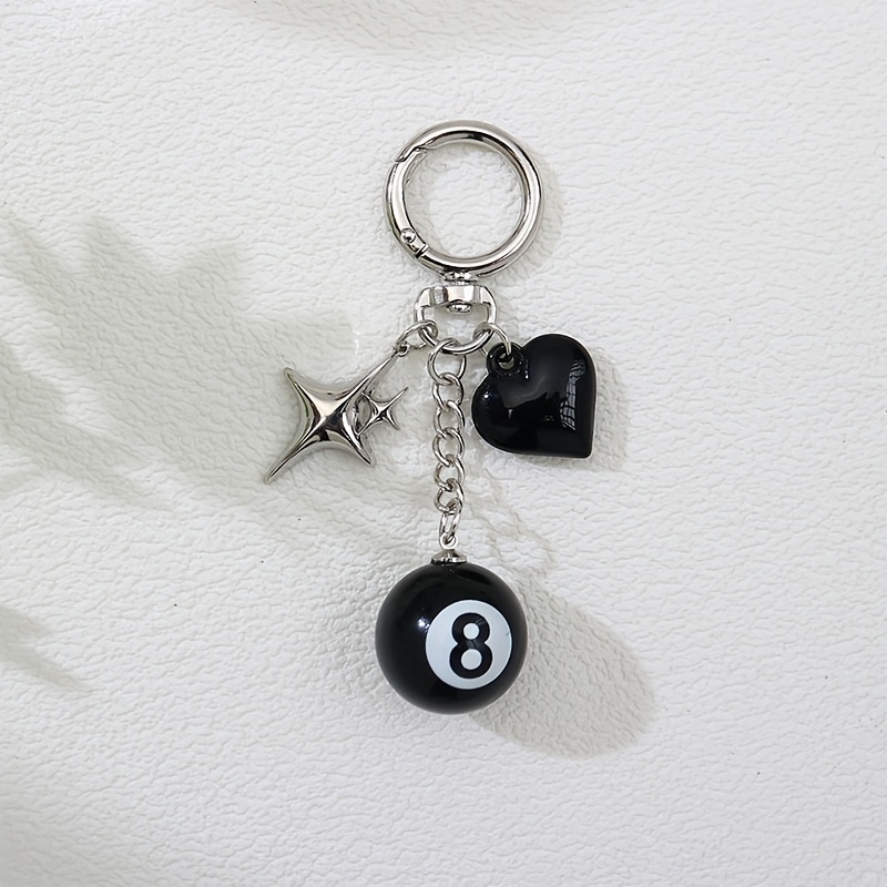 8-Ball Dice Pendant Keychain, Cute Accessory for Bags