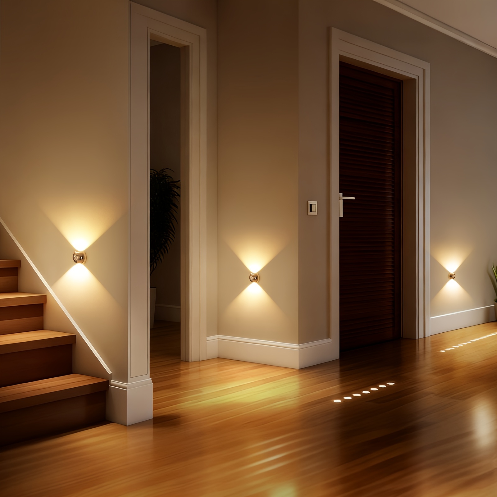 LED Motion Sensor Night Light, USB Rechargeable Wall Lamp