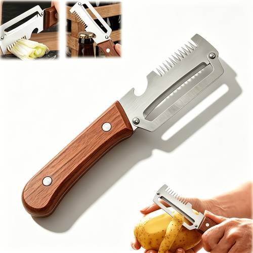 r y rebanador de cebollín multifuncional tres en , con mango de madera y diseño de . para caña de , . herramienta de de grado comercial, para fiestas y picnics, que el y sin complicaciones
