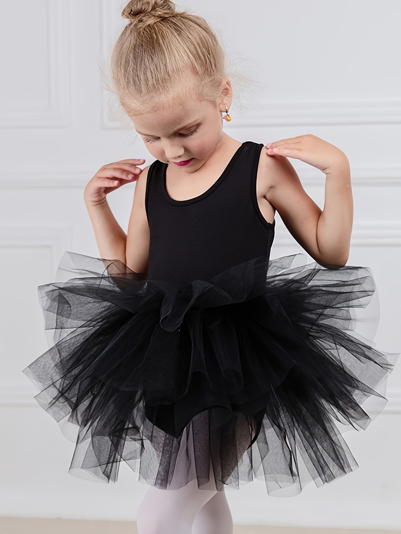 blue dress for baby girl Girls' Black Shimmer 3/4 Sleeve Tutu Dress Size: 3T Toddler by Mila & Rose main image 0