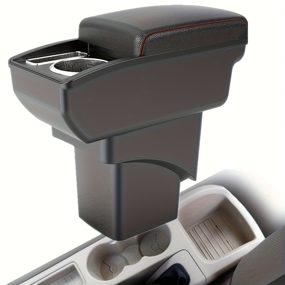 For Ford-focus Armrest Console | Classic Two/three-door Car Interior Modification Accessory, No-drill Installation, Sliding Panel, Double-layer Storage, Front Cup Holder And Phone Slot, Made Of Abs