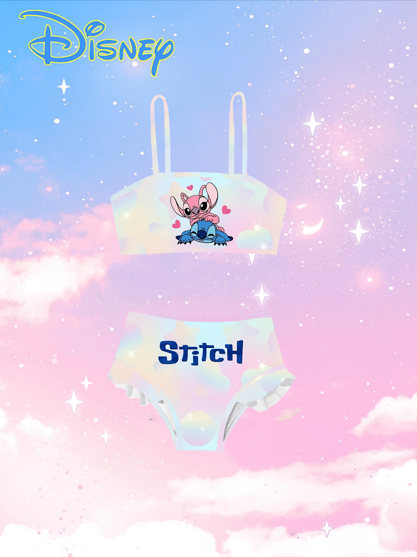 item picture 2pcs   printed comfortable sporty girls swimsuit set random print   outdoor