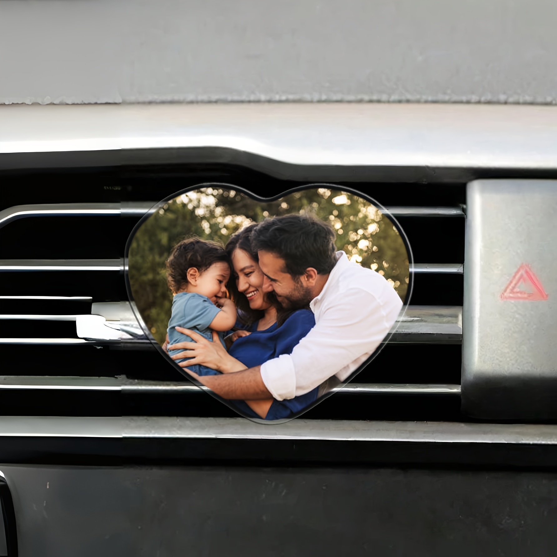 TEMU 1pc Personalized Customized Air Conditioning Air Outlet Photos, Car Decoration Ornaments, Family Photos Customized Car Interior Decoration Car