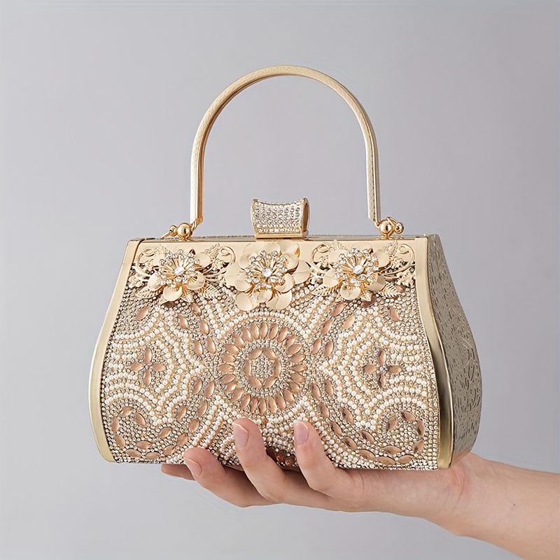 slim fit dress slacks Shine Bright Woven Metallic Purse in Gold main image 1