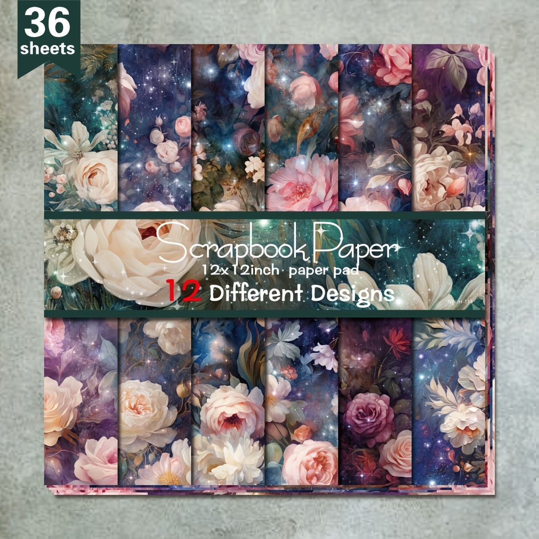 

36 Sheets 12"x12" Diy Paper, Flowers Material Paper Decorative Gift Scrapbooking Supplies Kit Aesthetic Decorative Gift Wrapping Album Paper Craft Supplies