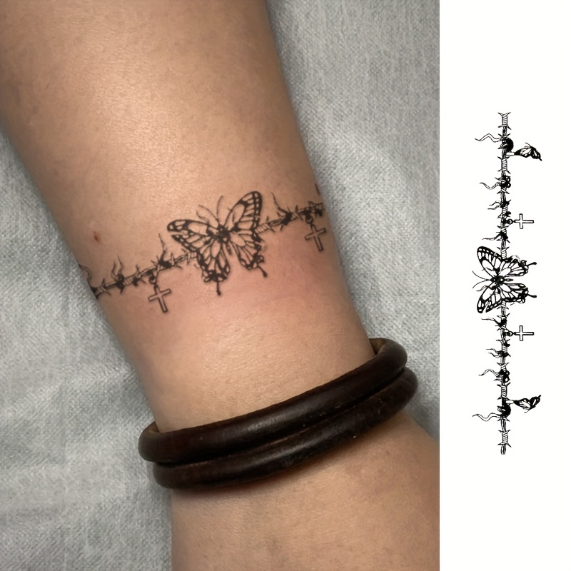 10er Set Schmetterling Temporäre Tattoos – Fluoreszierend Unter Schwarzlicht, Für Party & Club